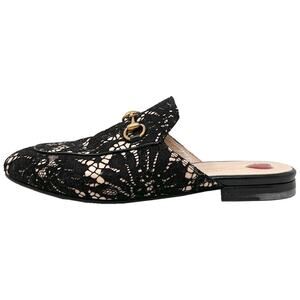 Gucci Lace‎ Horsebit Loafers Black Size 36 EU Made in Italy Women’s Shoes